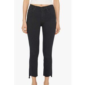 Mother The Insider Crop Step Fray black not guilty distressed hem jeans 28 EUC